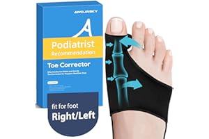 AWOJRSKY Bunion Corrector for Women & Men Big Toe Straightener Bunion Corrector for Men, Bunion Relief Bunion splints Reduce Pain and Correct Toe Alignment, Bunion Pads, Brace Day/Night, fit for R/L(Black)