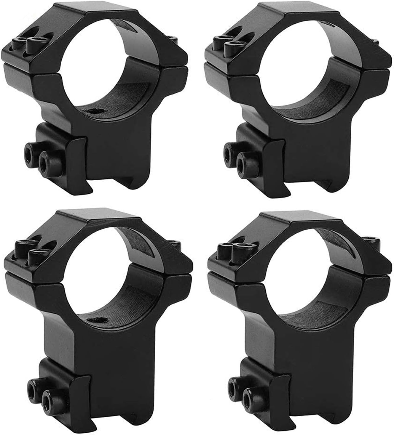 Liipor 1'' Scope Rings, 2Pcs High Profile + 2Pcs Medium Profile 1 Inch Scope Mount Rings for 11mm Rails - Pack of 4 : Sports & Outdoors