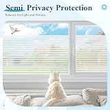 DOWELL Window Film Privacy 75x400cm Stripes Non Adhesive UV Protection view 3