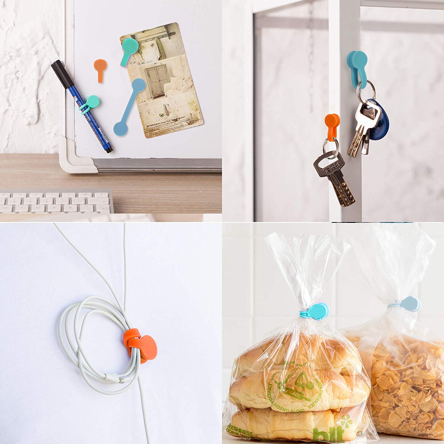 8 PCS Magnetic Earphone Winder, Aproo Magnetic Cord Winder Wrap for Headphones/Date USB Cable,Soft Silicone Earphone Cable Clips Organizer for iPhone/iPad/Galaxy, Also Use as Bookmarks/Keychain