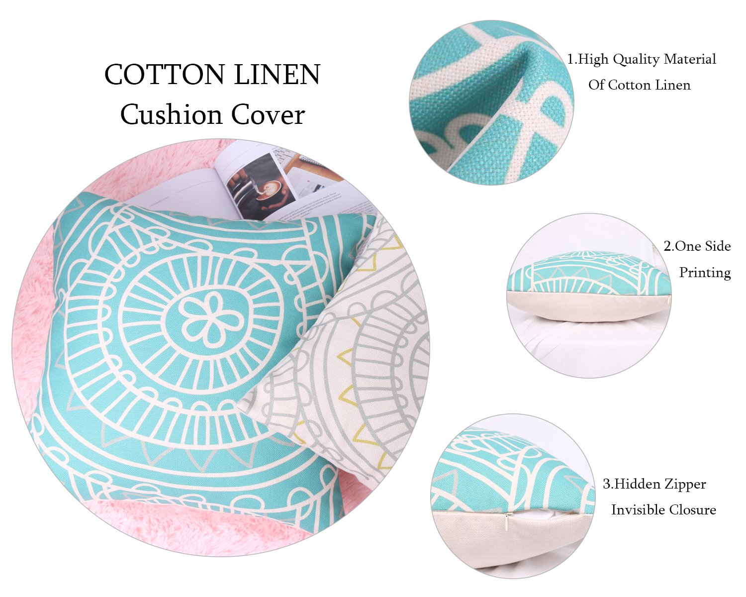 Lomofila Cotton Linen Home Decorative Throw Pillow Case Cushion Cover for Sofa Couch Wedding Gift Housewarming - 18\