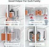 homeasy Mop Broom Holder 4 Pcs Stainless Steel Self Adhesive Wall Mounted view 3