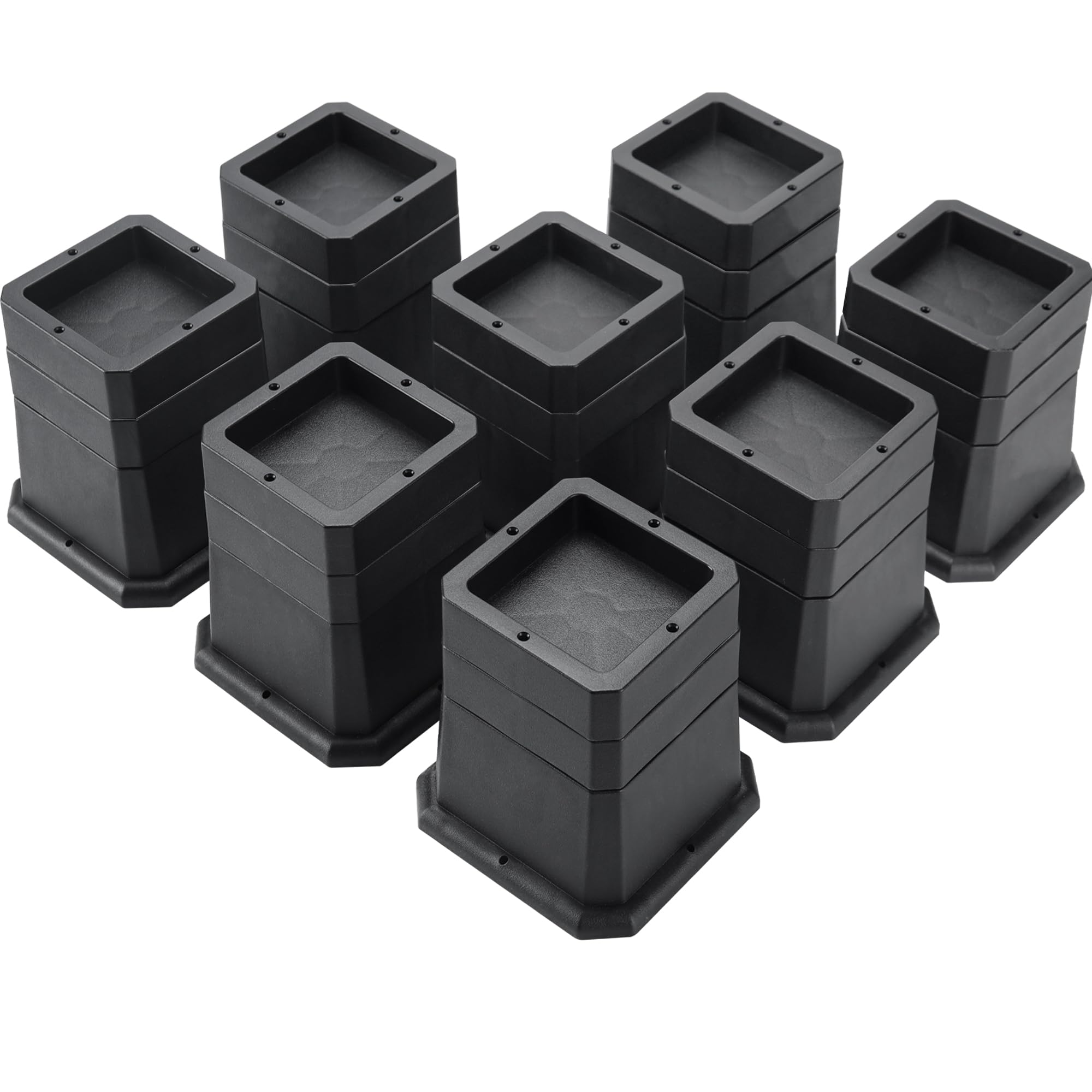 Photo 1 of BTSD-home Adjustable Bed Risers 2,3 or 4 Inch Heavy Duty 8 Pack Furniture Risers Dorm Bed Risers Table Desks Legs Blocks Black