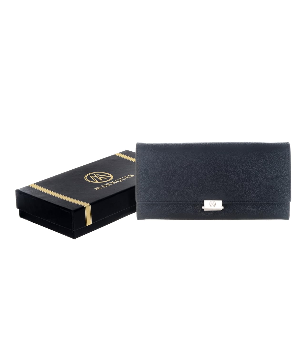 markques diana leather clutch purse for women and girls (dia-3301) (black)