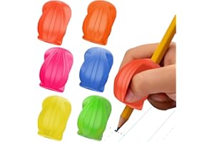 The Pencil Grip Neon Crossover Grip Ergonomic Writing Aid, Righties and Lefties, 6 Grippers Assorted Colors (TPG-18006)