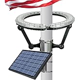 Flag Pole Light Solar Powered, 4640 Lumen Solar Flagpole Light, Up to 15 Hrs 12000mAh Flag Light for Outdoor 15-40 Feet Flag Pole, Adjustable Clamp Fits 2-6 in Flag Poles