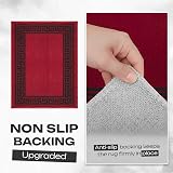 B&B Greeky Runner Rug 80x150 cm Washable Non-Slip Red Black view 3