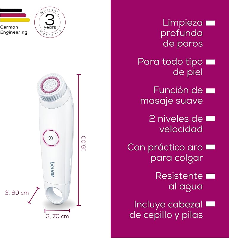 FC 45 cepillo limpiador facial eléctrico, limpieza profunda para una piel visiblemente suave y luminosa, rotación de 2 niveles, para todo tipo de piel, resistente al agua, blanco