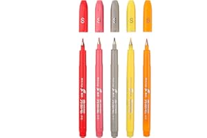 MAIKEDEPOT Brush Tip Pen, 5pcs Sign Brush Pens Arts Felt Tip Marker Water Based Journaling Pen Set for Beginners Lettering, Calligraphy(5pcs)