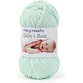 Mary Maxim Baby&rsquo;s Best Mint Green Yarn for Crocheting, Knitting, 171 Yards | 8 Ply, Baby Blanket Yarn, Soft Acrylic Nylon Blend, 2 Fine Baby Yarn, Create Afghans, Clothing and Nursery Decor