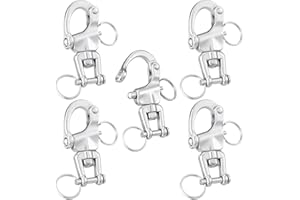 Otoolling 316 Stainless Steel Swivel Snap Shackle U Shaped Heavy Duty Release Spring Hook, Marine Grade Sailing Halyard Shackle for Boat Rigging Industrial Lifting Climbing