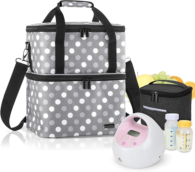 Luxja Breast Pump Bag with 2 Compartments for Breast Pump and Cooler