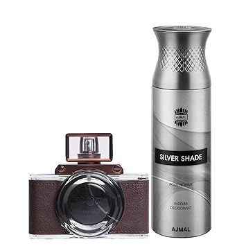 Maryaj Zoom Pour Homme Eau De Parfum Spicy Woody Perfume 100ml for Men and Ajmal Silver Shade Homme Deodorant Citrus Woody Fragrance 200ml for Men + 2 Parfum Testers FREE