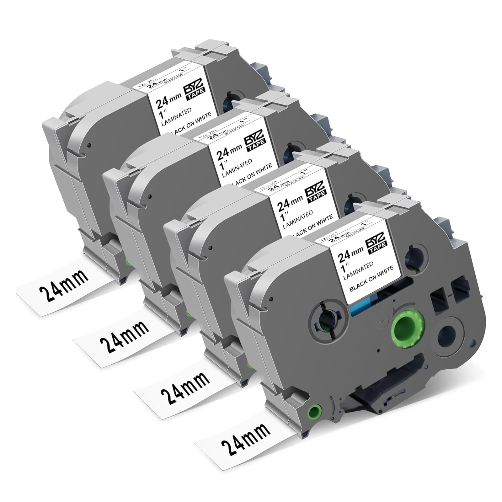 UNOKA TZe-251 Compatible for Brother 24mm Label Tape Black on White, Labelling Laminated Tape for Brother P Touch PTD600 PTD400AD PT-P710BT PT-P700 PT-P750W P900W PT-P910BT