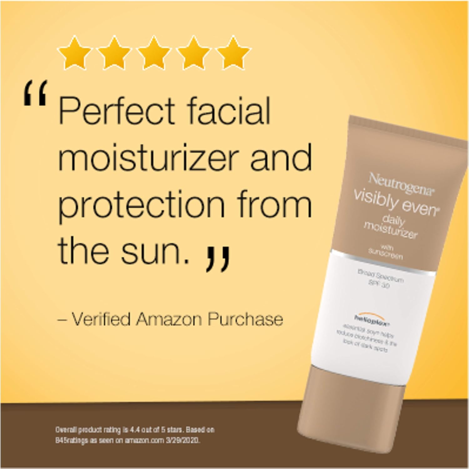 Neutrogena Visibly Even Daily Facial Moisturizer With Broad Spectrum SPF 30 Sunscreen, Face Lotion with Soy for Skin Discoloration, Dark Spots & Even Skin Tone, Hypoallergenic, 1.7 fl. Oz : Facial Creams And Moisturizers : Beauty