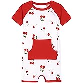 BambooBud Baby Boys Girls Romper Short Sleeve Infant Sleepers Play Romper Soft Viscose from Bamboo Pajamas Toddler 0-24M