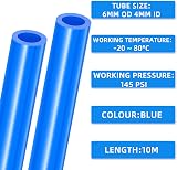 ERGAOBOY Blue Polyurethane PU Air Hose Pipe Tube 6mm OD 4mm ID 10M view 2