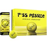 P*ss Missile Distance Golf Balls - 4-Piece Design, Surlyn Cover, High Compression Core - Lower Spin, Better Trajectory for Longer, Straighter Shots
