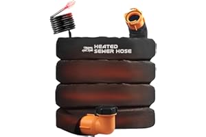 REHOSEUP 15FT Sewer Hose with Heated Sleeve,Black Rv Sewer Hose kit ，Sewer Hose for Rv Camper/Rv Accessories