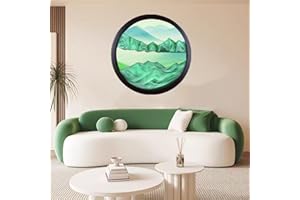 Sand Art Liquid Motion, Moving Sand Art Décor, 3D Wall Mounted 360° Rotate Sculpture, Wall Art Deep Sea Sandscape Room Decora