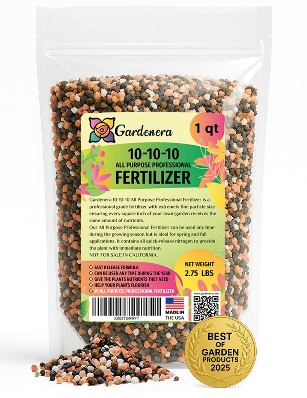 Photo 1 of ?????????? 10-10-10 Plant Fertilizer Slow Release | 10 10 10 All Purpose Fertilizer for Fruit Trees, Evergreens, Vegetables, Arborvitae, Fig Trees, Shrubs, Pines, Oaks, Flowers [1 Quart]