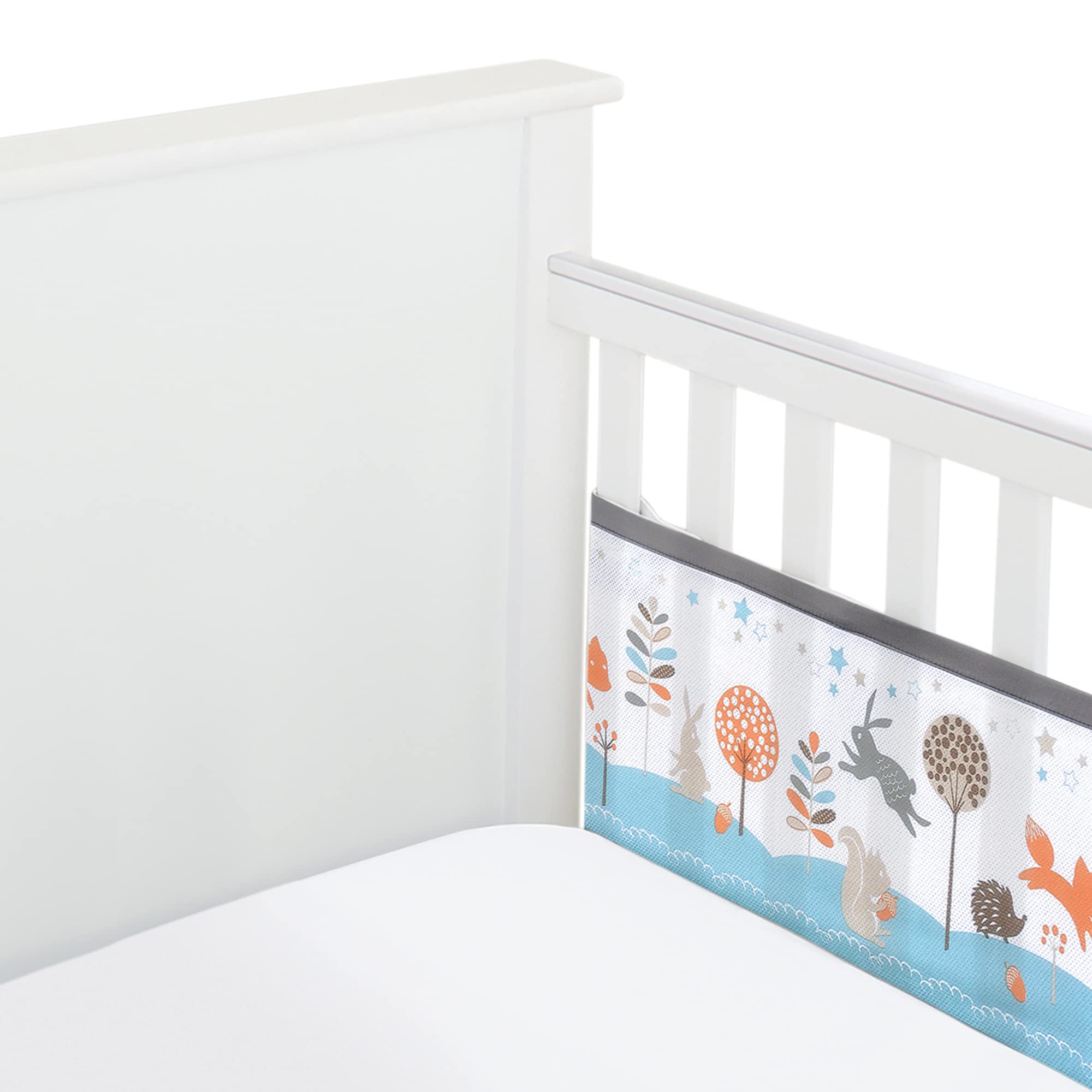 BreathableBaby Breathable Mesh Liner For Cot Beds — Covers 2 Sides — Classic — 3 mm — Enchanted Forest — 2 Panels — Non-Padded Single Layer — Safer Than a Crib Bumper — UK/EU Safety Tested