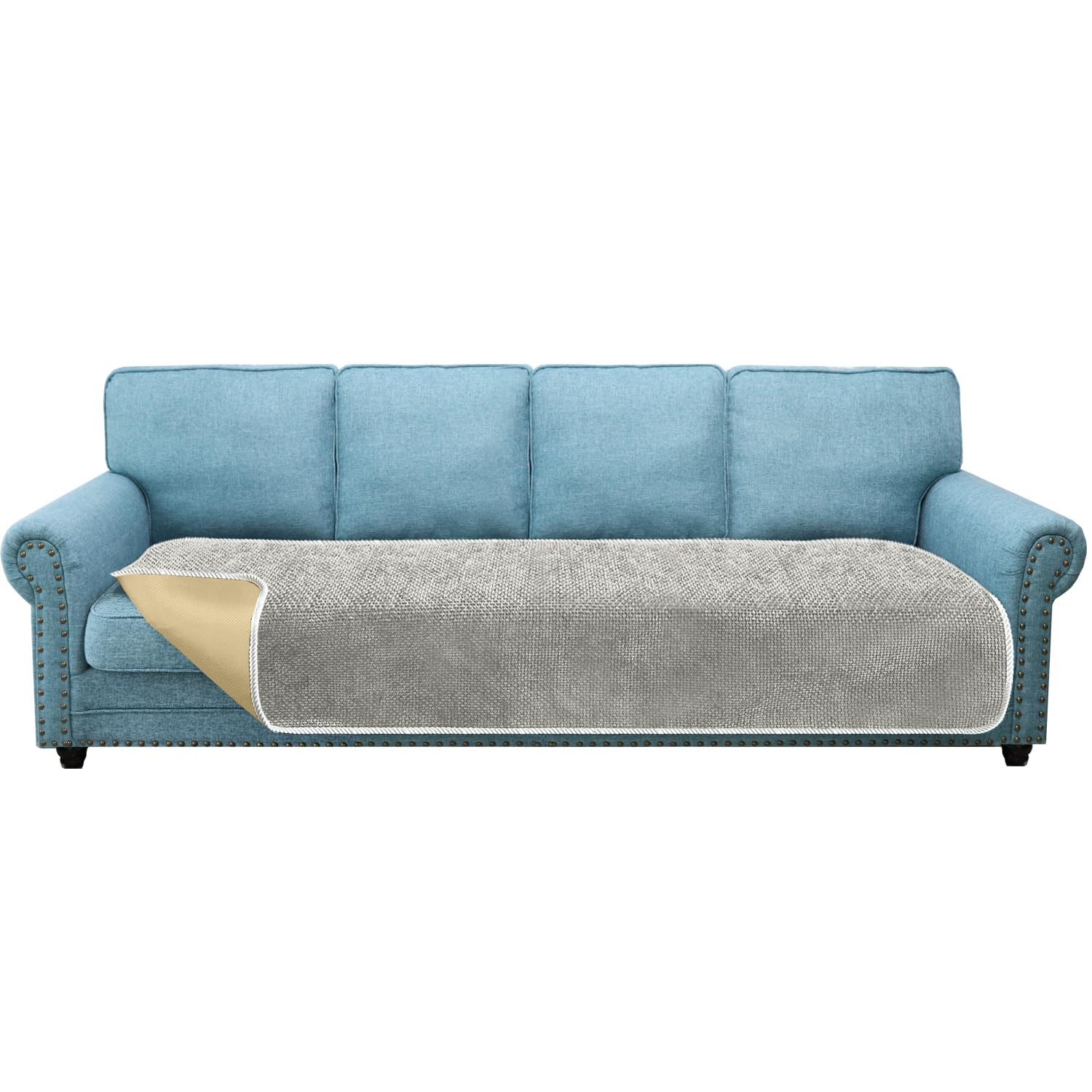 Granbest Extra Large Sofa Seat Covers 4 Seater Oversized Thick Sofa Cover Protectors from Pets Universal for All Seasons (4 Seater, Light Grey)