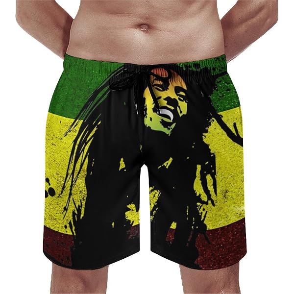 Plus Size Men's Swim Shorts - Quick-Dry Print Bathing Suits With Elastic Waistband & Pockets For Beach & Pool