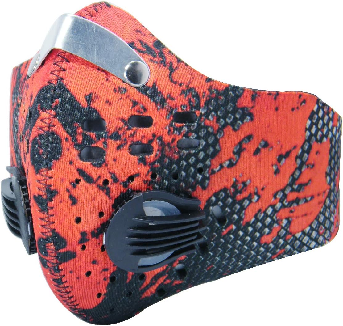 Dustproof Mask Activated Carbon Filtration Exhaust Gas Anti Pollen Allergy PM2.5 N99 Face Mask for Running Cycling and Other Outdoor Activities (Red Map)