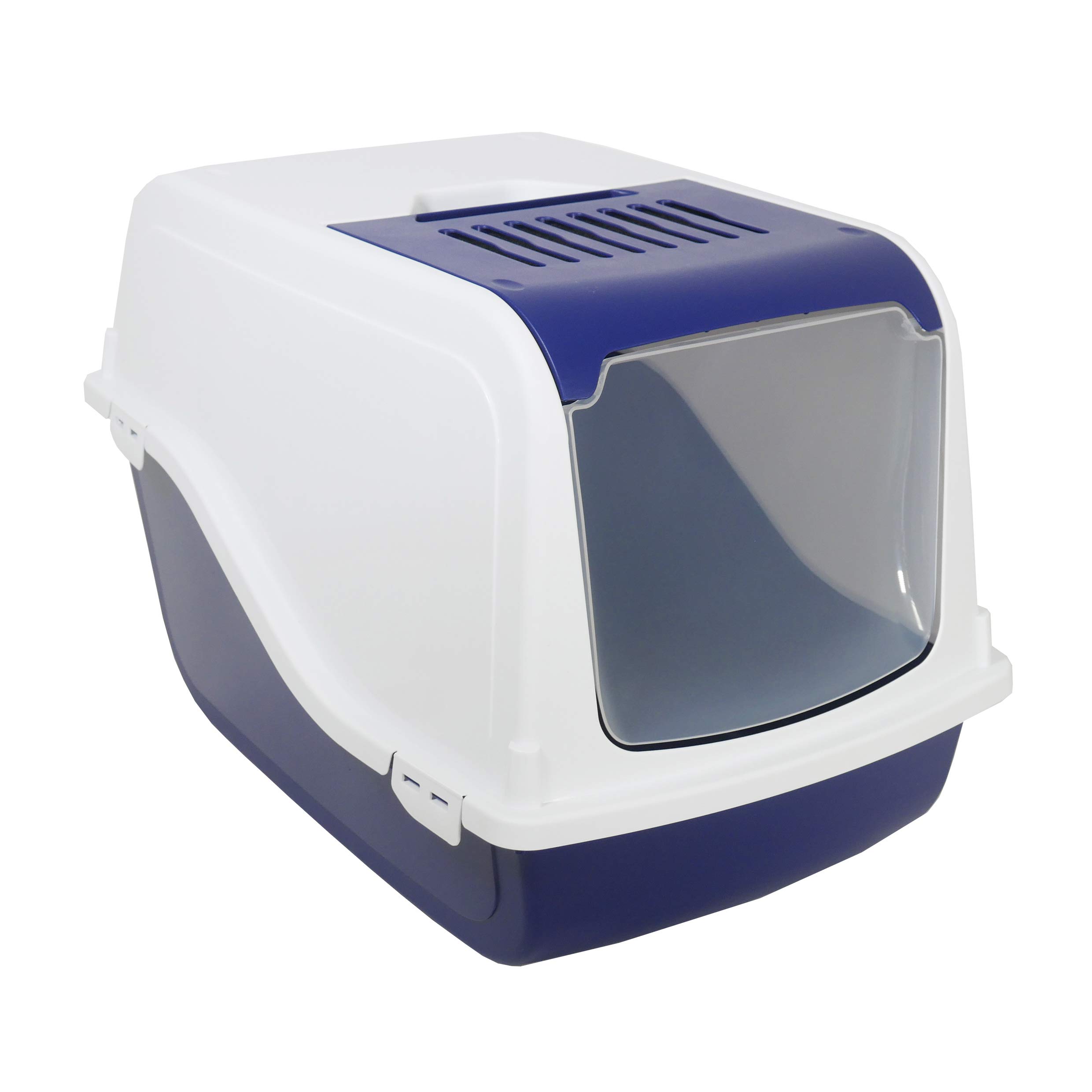 Rosewood Ariel Front Opening Cat Toilet, Litter Tray, Night Blue, Large