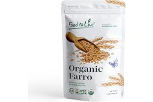 Food to Live Organic Italian Pearled Farro, 1 Pound – Whole Farro Grain, Good Source of Fiber and Protein, Great for Salads, Soups, Risottos, Free of Sodium, Non-GMO, Kosher, Vegan, Bulk