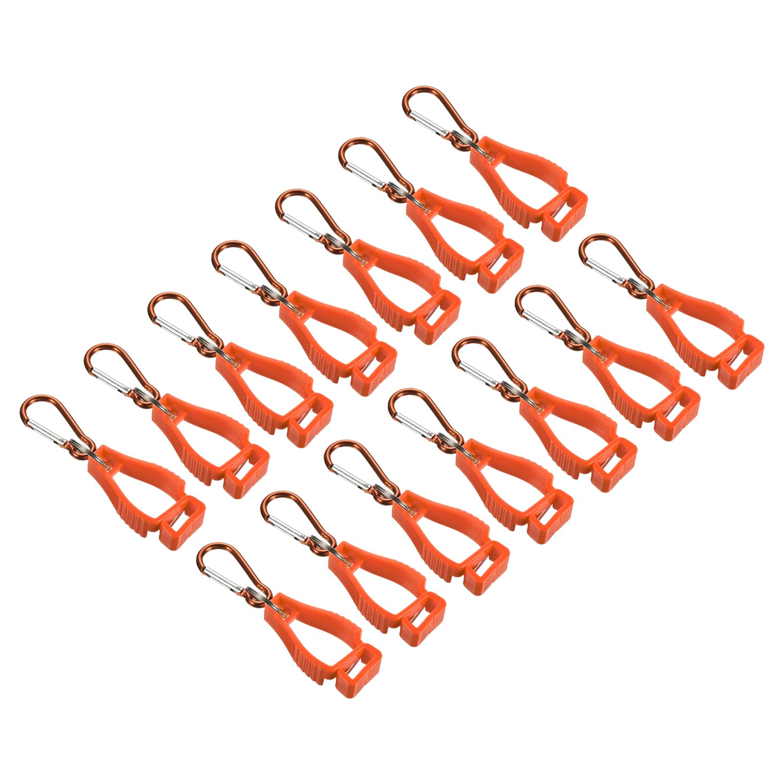 PATIKIL Glove Clips, 14 Pack Gloves Holder Clip Glove Belt Keeper Work Gloves Grabber Helmet Hanger for Construction Worker, Orange