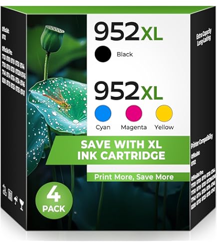 Amazon.com: HP 952XL Black + 952 Cyan, Magenta, Yellow Ink | Works