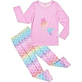 QPANCY Girls Pj Set Unicorn/Mermaid Pajamas Kids Fall Winter Cotton Sleepwear
