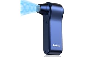 Secheer Cordless Alloy Electric Air Duster, 65m/s Wind Speed Super Power Turbo Fan, 4 Gear Adjustable Compressed Air Duster SCTF-001, Blue