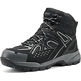 NINGO Steel Toe Work Boots for Men, Waterproof Leather Safety Boots with Slip Resistant Rubber Outsole, EH protection, 6'' Comfortable Mens Work Shoes for Construction, Industrial, Outdoor Working