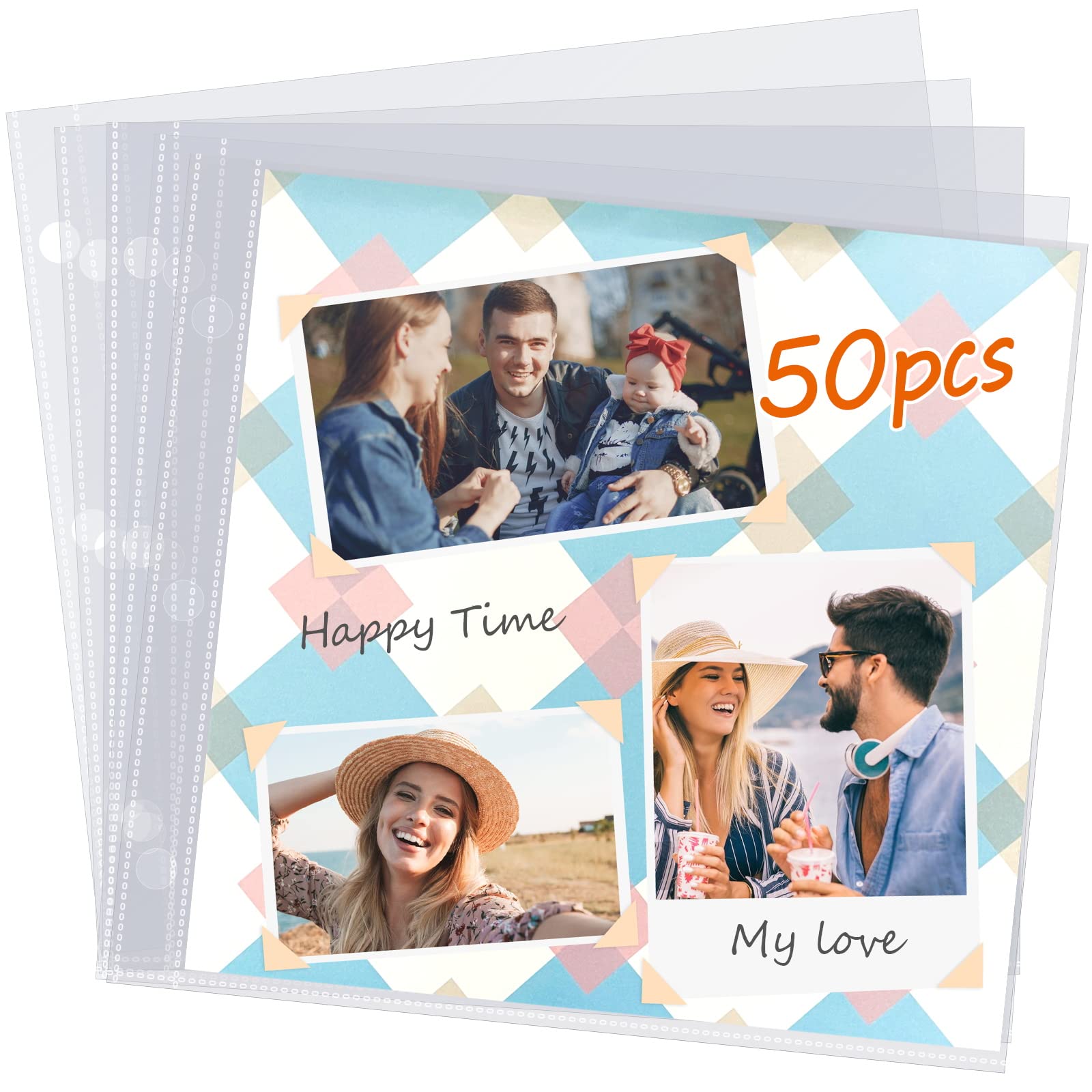Photo 1 of 12x12 Scrapbook Page Protectors, 50 Pack, Heavyweight, Fit Scrapbook Binder and 12x12 Photo Album Refill Pages