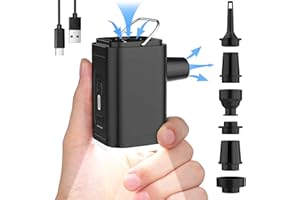 PAFOLO Portable Electric Air Pump for Inflatables, Ultra-Mini Air Pump with Camping Light, USB Rechargeable Air Pump for Pool Floats, Sleeping Pads, Swimming Rings, Air Mattress, Pool Float Lounge Chairs