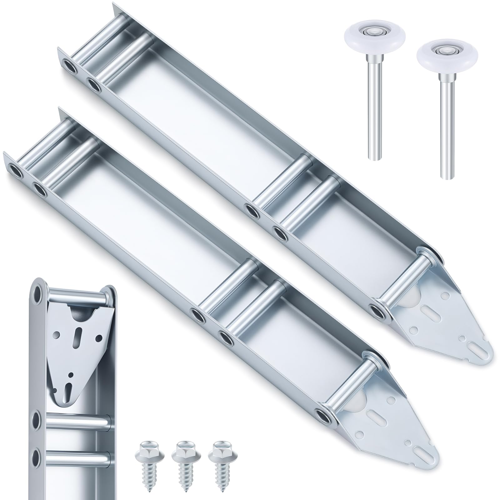 Photo 1 of Tandefio 2 Sets Garage Door Quick Turn Top Fixture Brackets, Included 2 Rollers 4 Screw, Garage Door Parts and Hardware, Garage Door Parts Steel Bracket Replacement for Garage Door Reinforcement