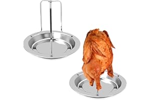COOBBAR Chicken Roaster Rack,2 Pack Stainless Steel Beer Can Chicken Holder Vertical Roaster Rack Chicken Roasting Rack Roasting Pan for Grill Oven BBQ