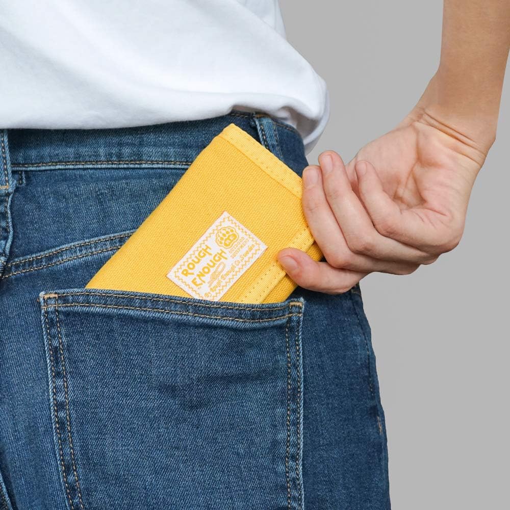 Rough Enough Mens Kids Boys Wallets for Teenagers with Zip Coin Pocket Card Holder with Carabiner Key Chain in Mustard for Sports School Travel - Image 5