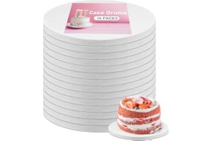 14 PCS Cake Drums 8 Inch, Cake Boards Round, 1/2" Thick Cardboard, Sturdy Cake Base, Food Grade Cake Rounds, Base para Pastel