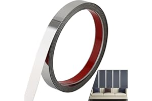 Lunghaa Peel and Stick Metal Finish Molding Trim, Stainless Steel Strip for Wall, Mirror Frame, Fireplace and Craft Decoration (Glossy Silver, 19.7 ft x 0.6 in)