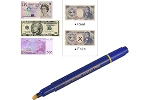 Portable 2-in-1 Counterfeit Money Detector Pen Multinational Currency Checker with Point Quick Fake Cash Tester for Cashiers 