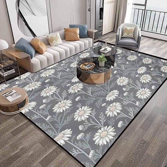 Alfombra de área floral de 12,7 x 17,8 cm, pétalos de margarita de