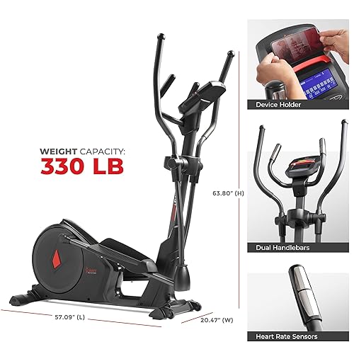 Sunny Health Fitness Programmable Electro-Magnetic Elliptical