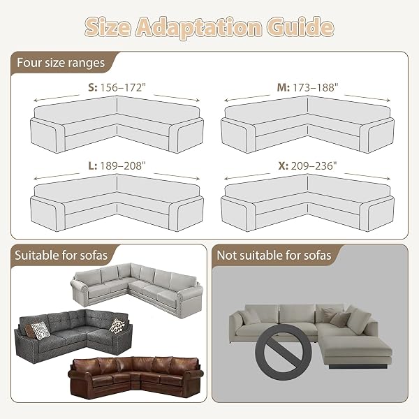 ROFASVCO SECTIONAL COUCH COVERS L SHAPE SOFA COVER 1-PIECE STRETCH CORNER COUCH COVERS NON SLIP WASHABLE SOFA SLIPCOVERS CHRISTMAS FURNITURE PROTECTOR FOR DOGS PET (X-LARGE, WINE RED)