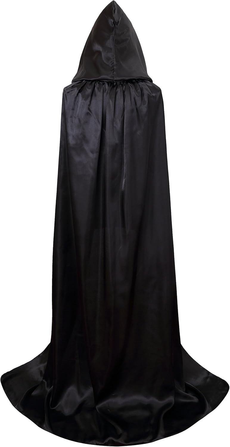 VGLOOK Unisex Hooded Halloween Christmas Cloak Costumes Party Cape (Black): Clothing