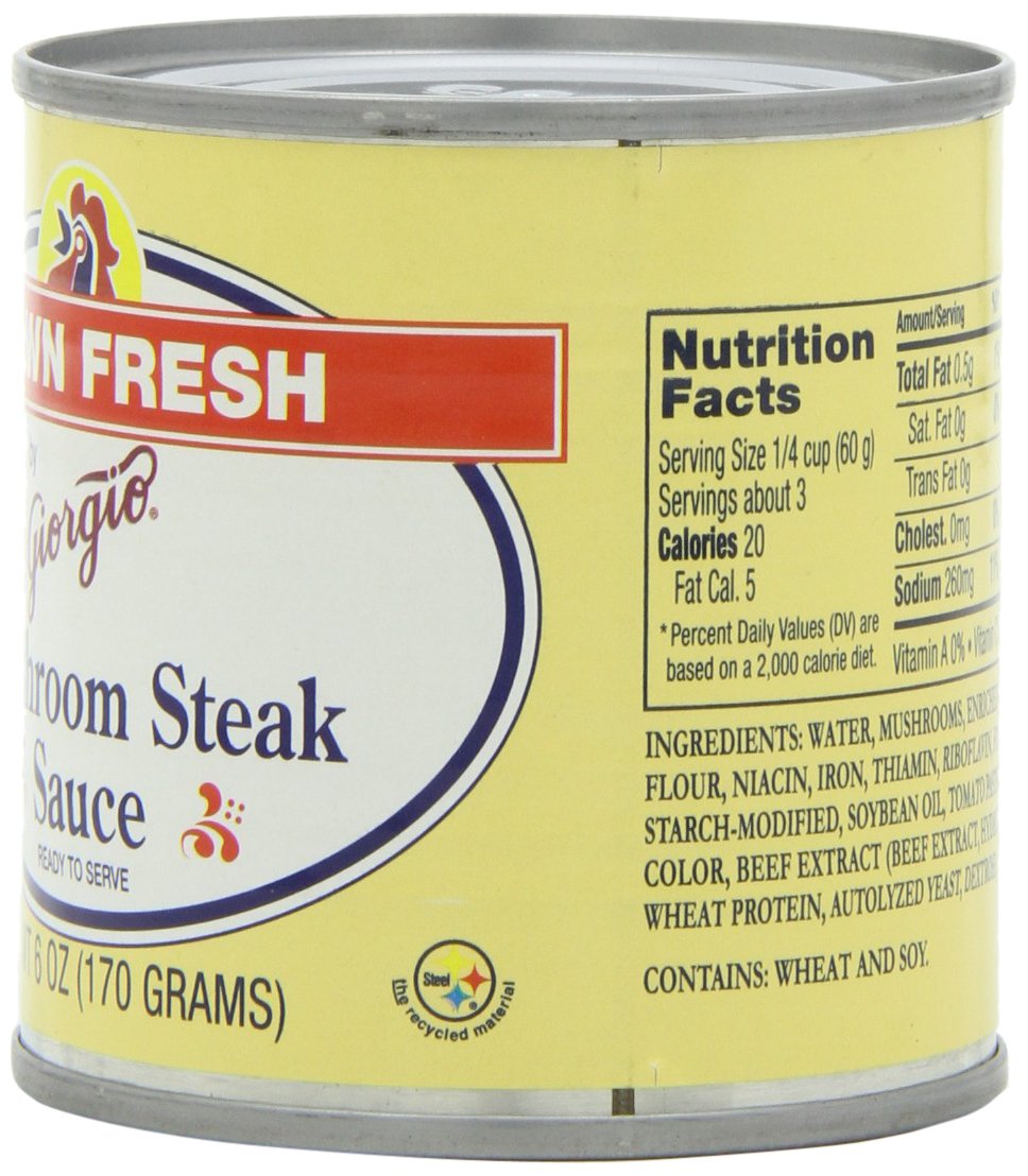 Amazon Com Giorgio Dawn Fresh Mushroom Steak Sauce 6 Ounce Pack Of 12 Steak Sauce Condiments Grocery Gourmet Food