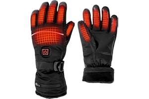 MRAWARM Rechargeable Heated Gloves, 5V 5000 mAh Battery Heated Gloves, Waterproof Electric Heating Gloves, Heated Gloves for Men with Touchscreen for Cycling Skiing Skating Hiking Hunting